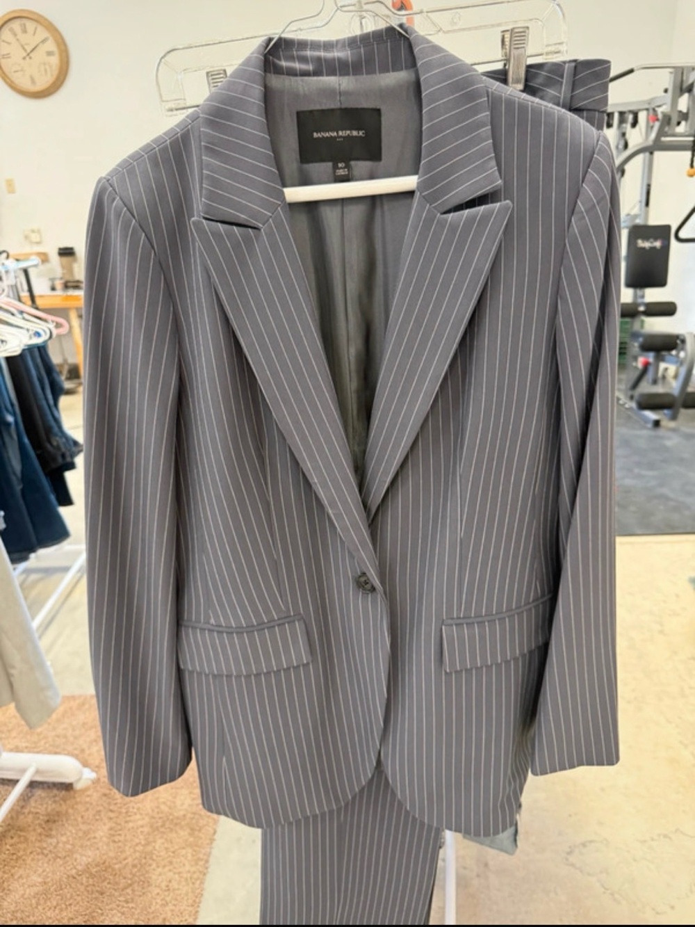 Banana Republic Gray Pinstripe Men's Suit Blazer